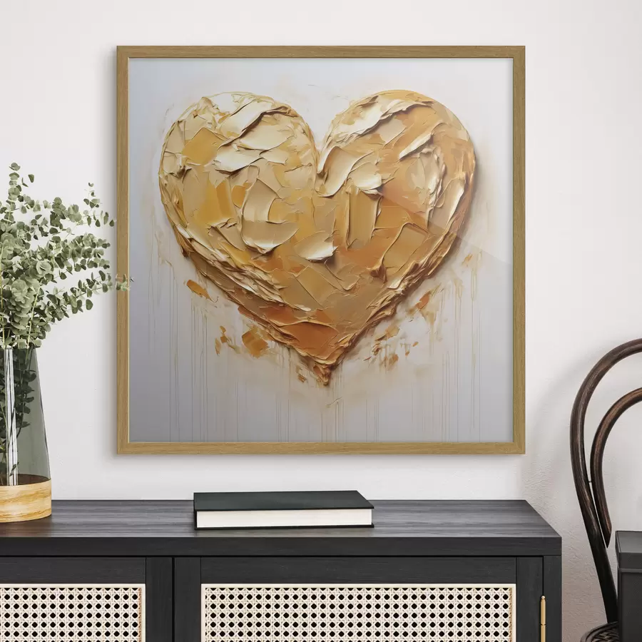 carta da parati Imitazione a cuore di pennellate, tonalità gialle e arancioni nr. f42124