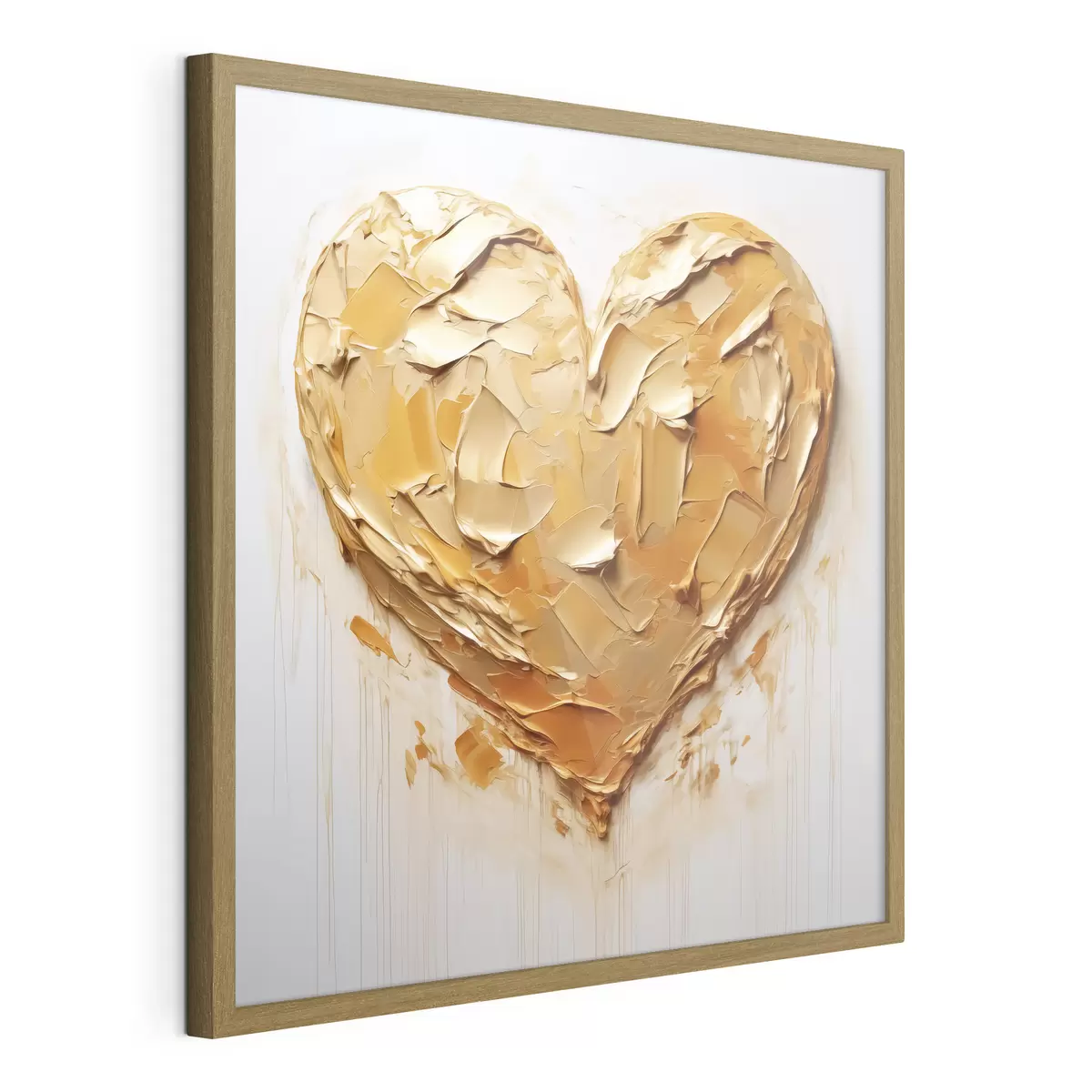 Poster Imitazione a cuore di pennellate, tonalità gialle e arancioni f42124