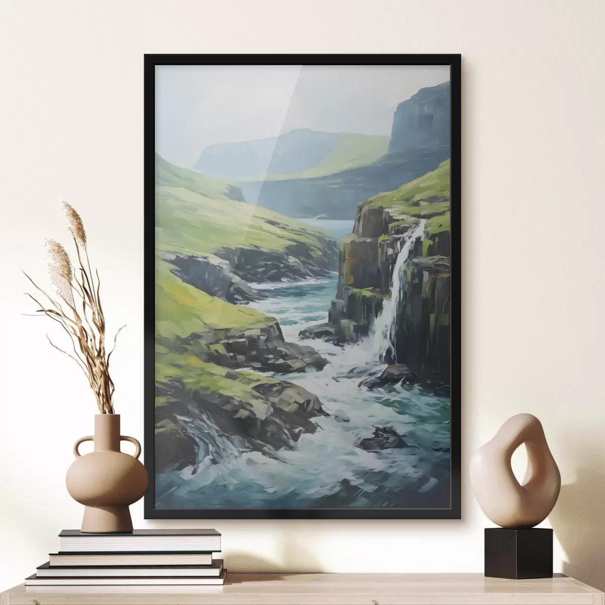 Poster Fiume tra i fiordi imitazione di un dipinto f42125