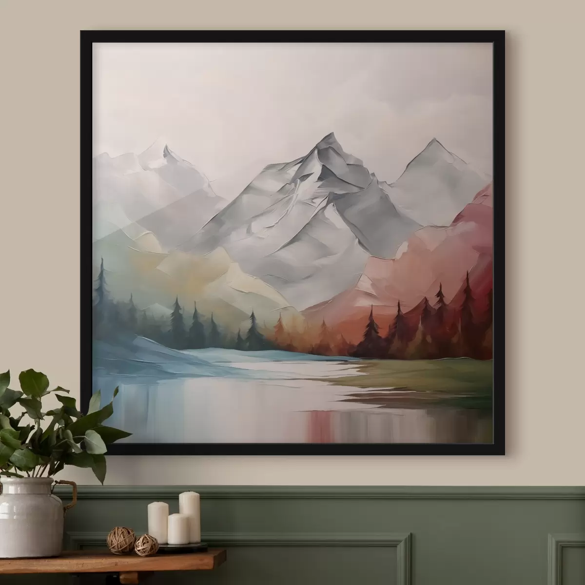 Poster Montagne e foreste imitazione della pittura f42128