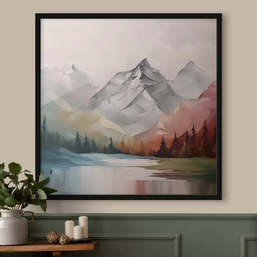 carta da parati Montagne e foreste imitazione della pittura nr. f42128