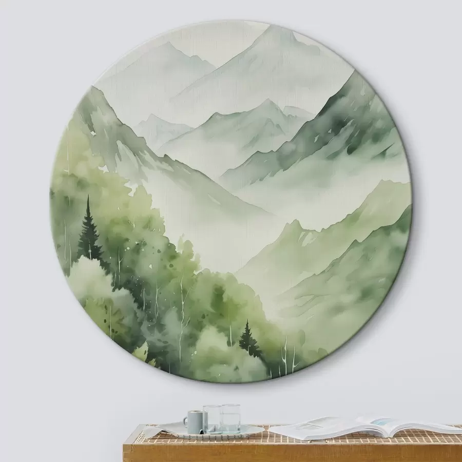 carta da parati Foresta decidua in montagna imitazione dell'acquerello nr. r42122