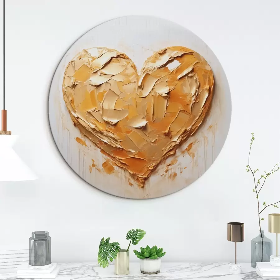 carta da parati Imitazione a cuore di pennellate, tonalità gialle e arancioni nr. r42124