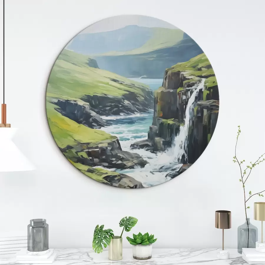 carta da parati Fiume tra i fiordi imitazione di un dipinto nr. r42125