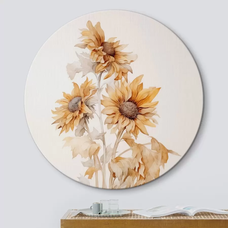 carta da parati Acquerello imitazione girasoli nr. r42127