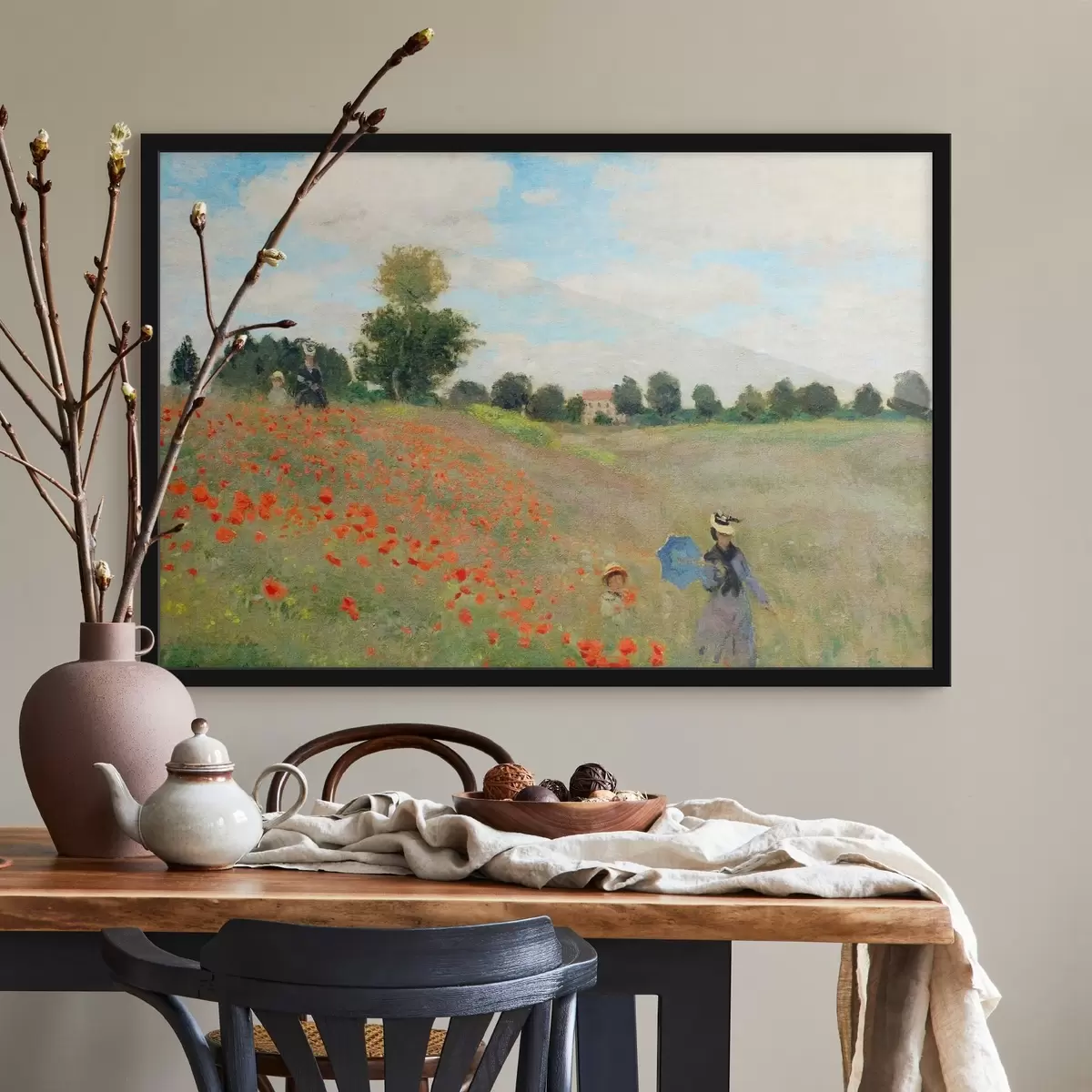 Poster Campo di papaveri ad Argenteuil, Claude Monet f11678