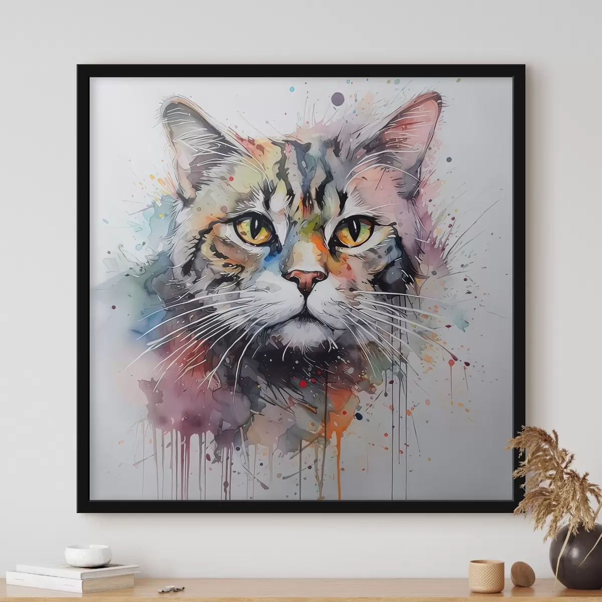 Poster Gatto in stile acquerello f32316