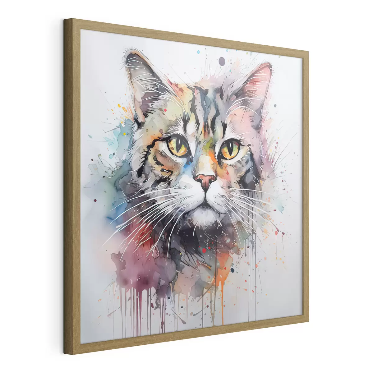Poster Gatto in stile acquerello f32316