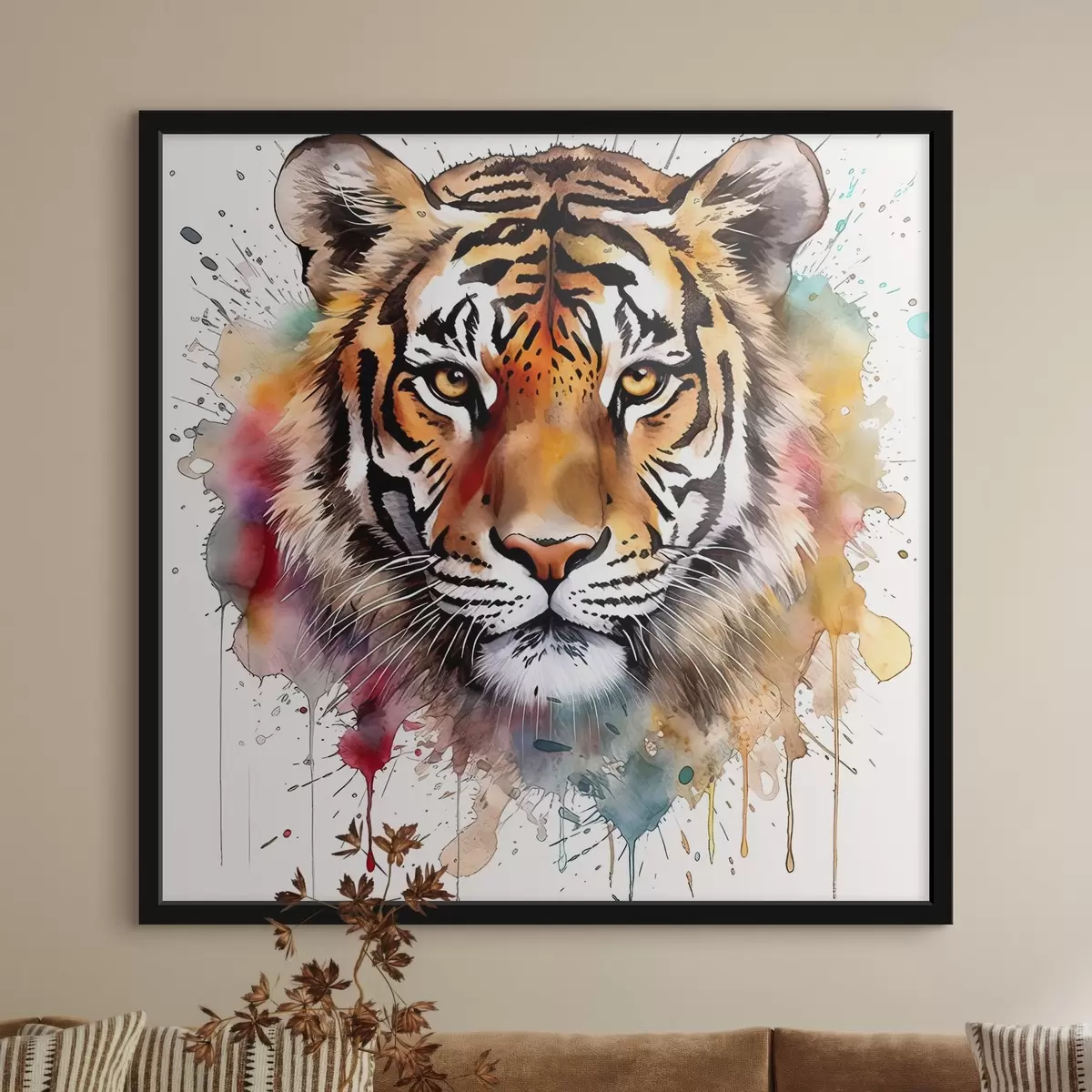 Poster Tigre in stile acquerello f32335