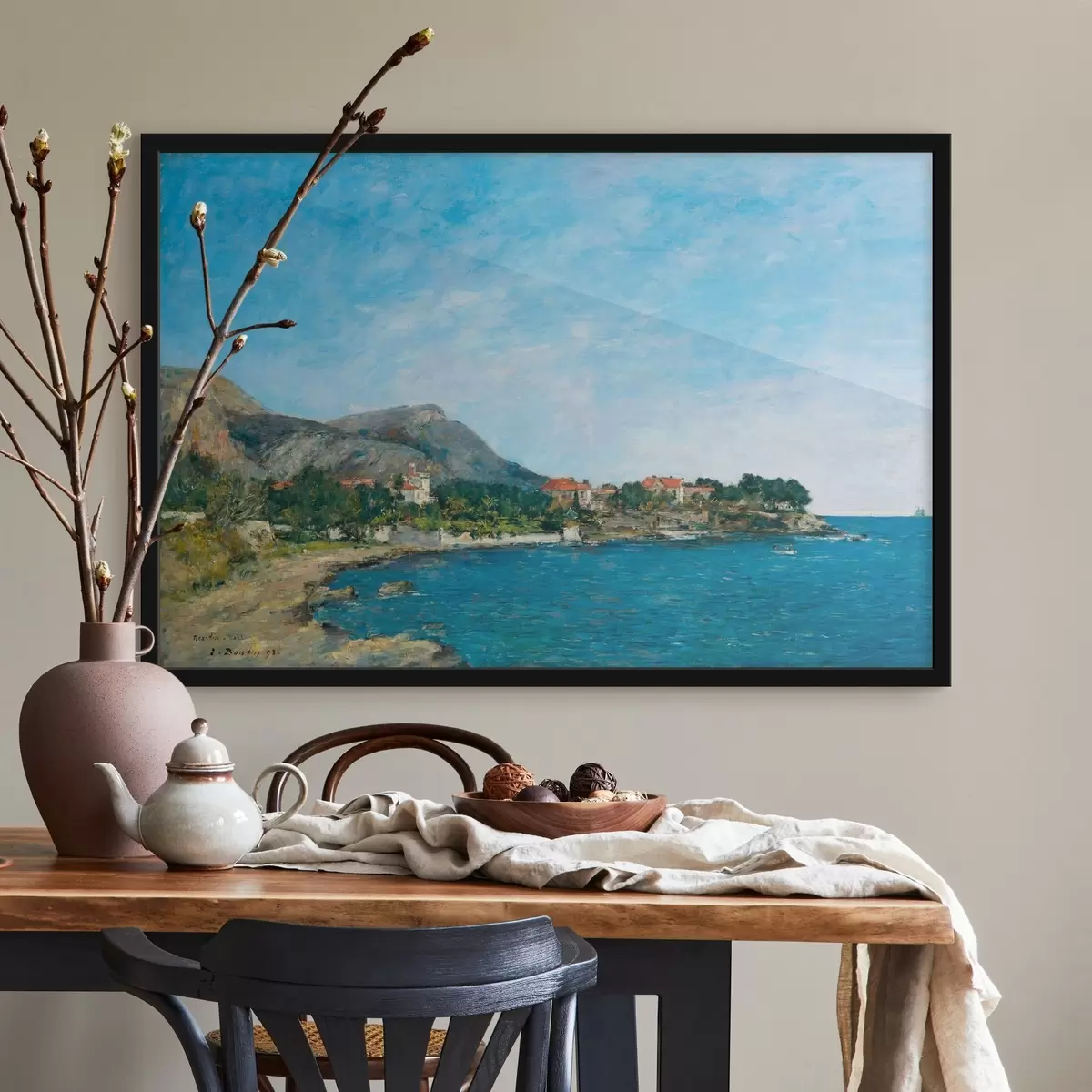 Poster Dipinto dell'impressionista francese Eugène Boudin, Beaulieu: Baia di Fourmy, 1892 f33707