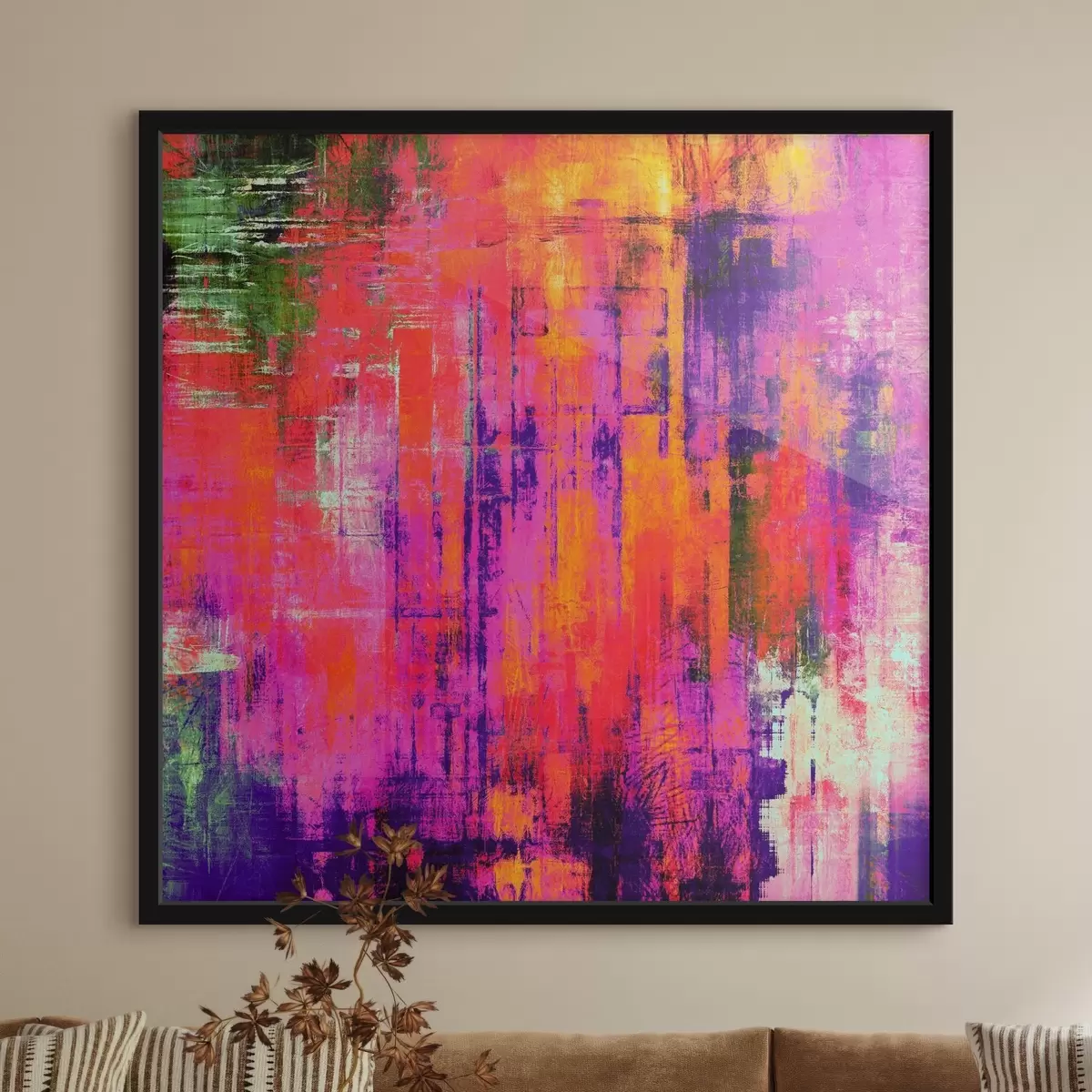Poster astrazione rosa e viola f34054