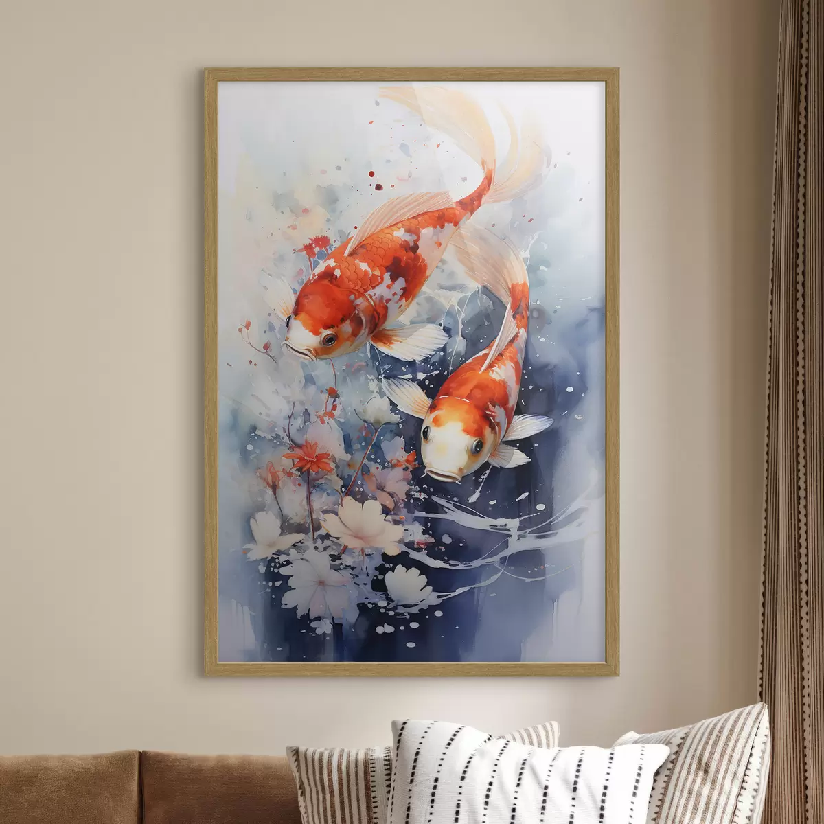Poster Koi e fiori f34245