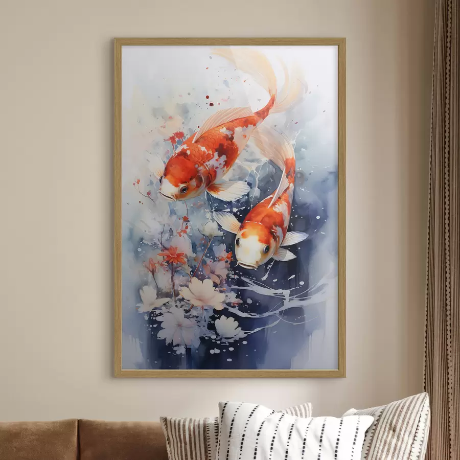 carta da parati Koi e fiori nr. f34245