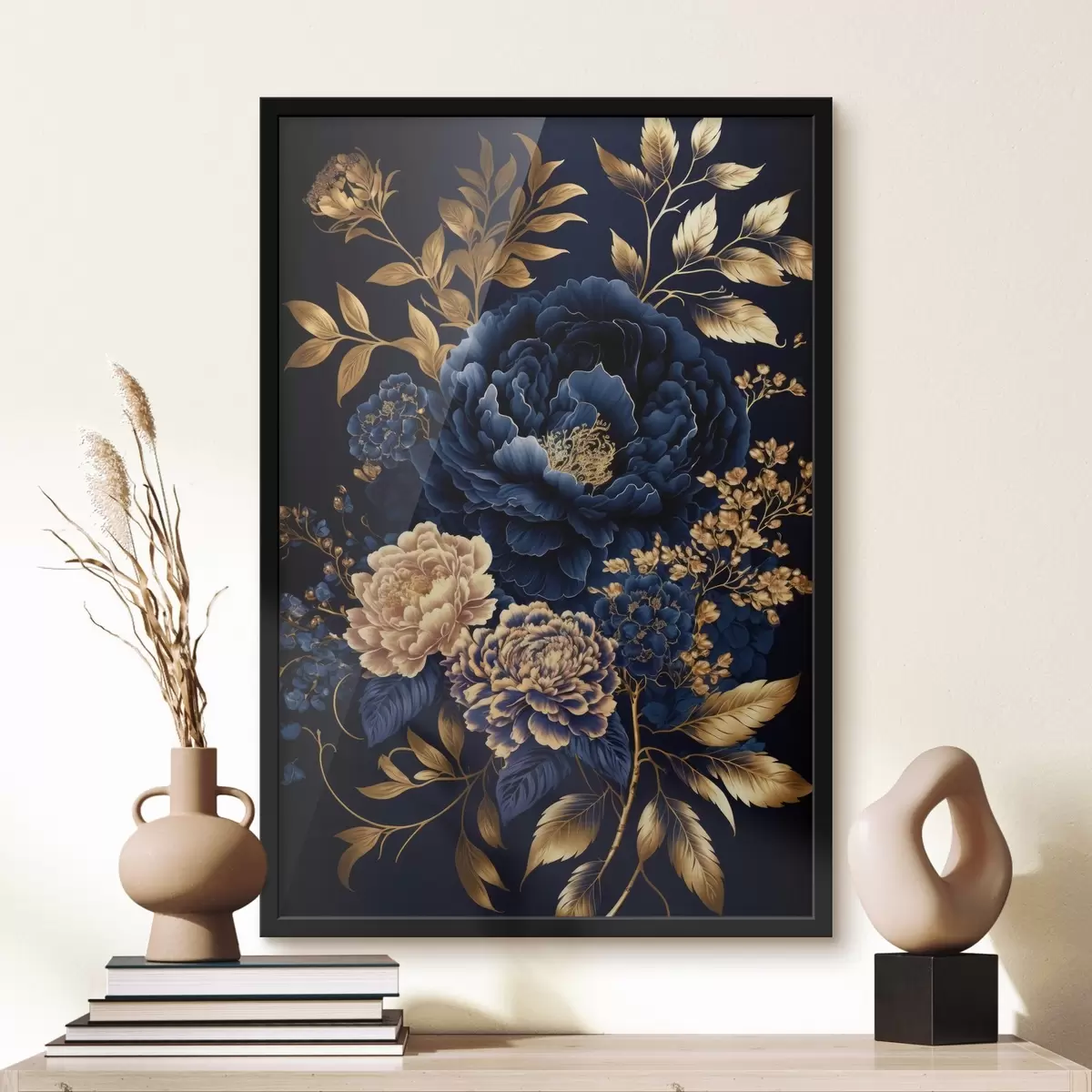 Poster sfondo floreale dorato f34448