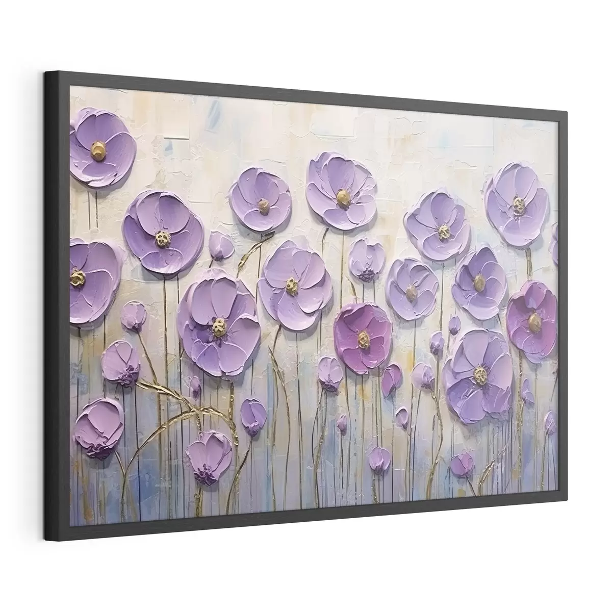 Poster Pittura a olio di fiori primaverili su tela f34856