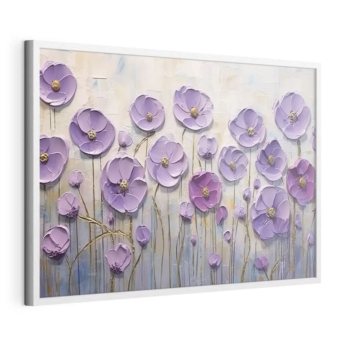 Poster Pittura a olio di fiori primaverili su tela f34856