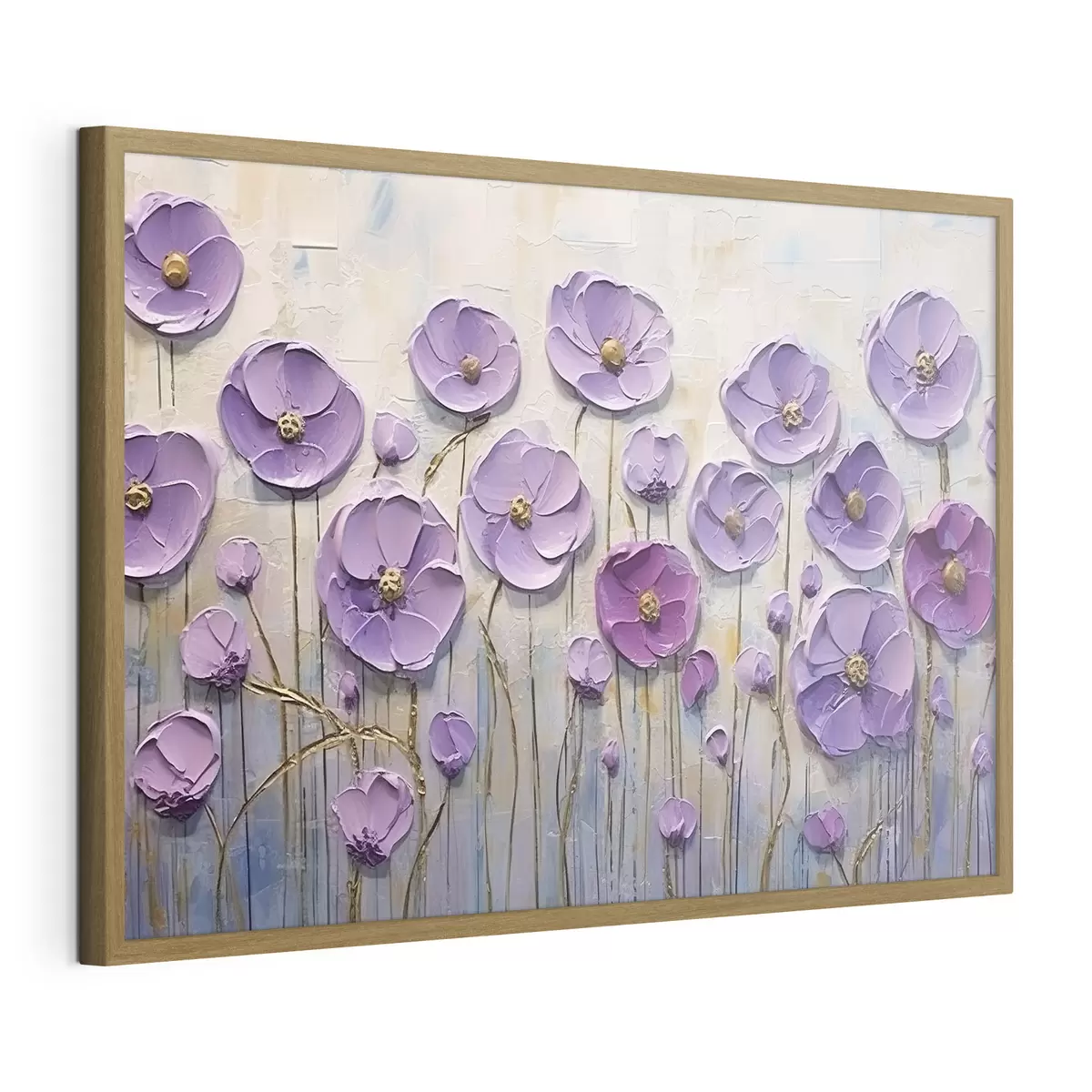 Poster Pittura a olio di fiori primaverili su tela f34856