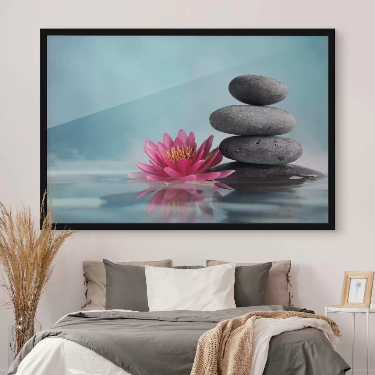 Poster Loto rosa e pietre f34932