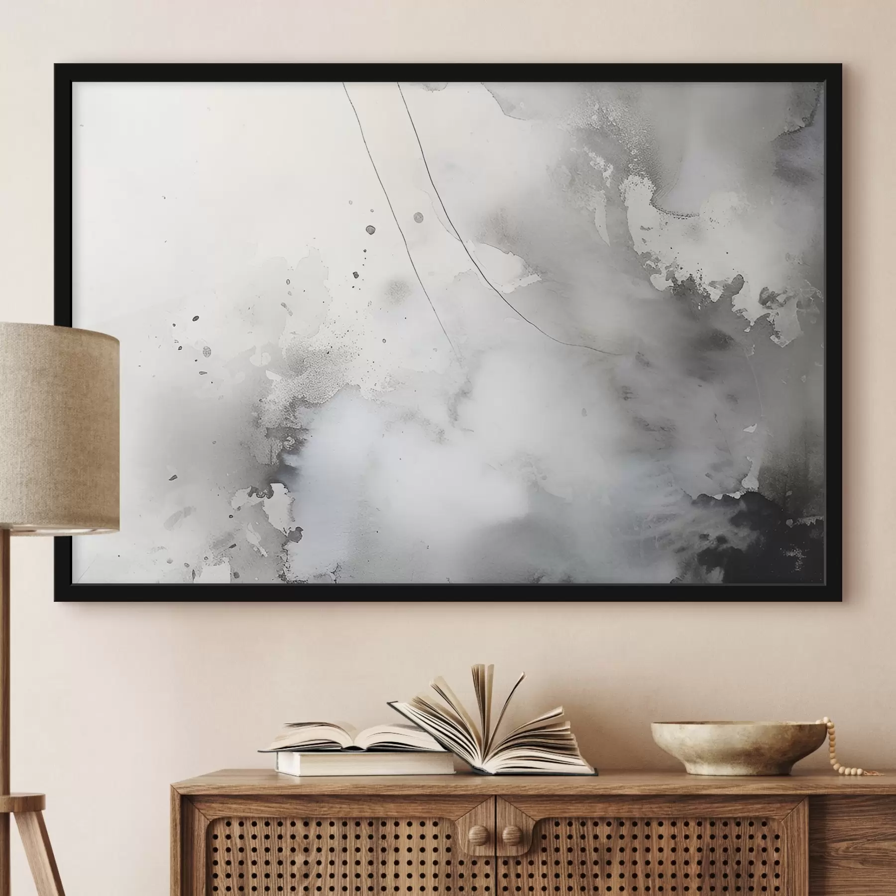 carta da parati Astrazione grigia con pennellate di colore nr. f35310