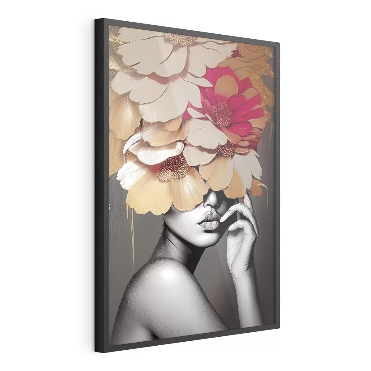 Poster Donna con fiori in testa f35442