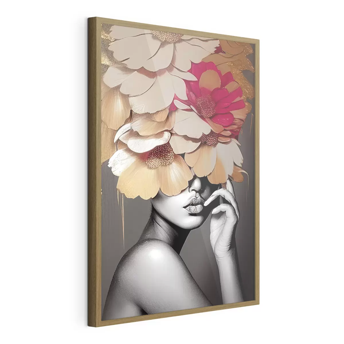 Poster Donna con fiori in testa f35442
