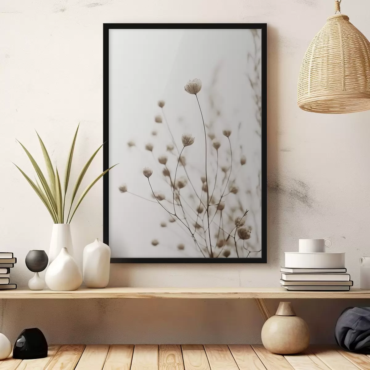 Poster Rami di delicati fiori secchi f35604