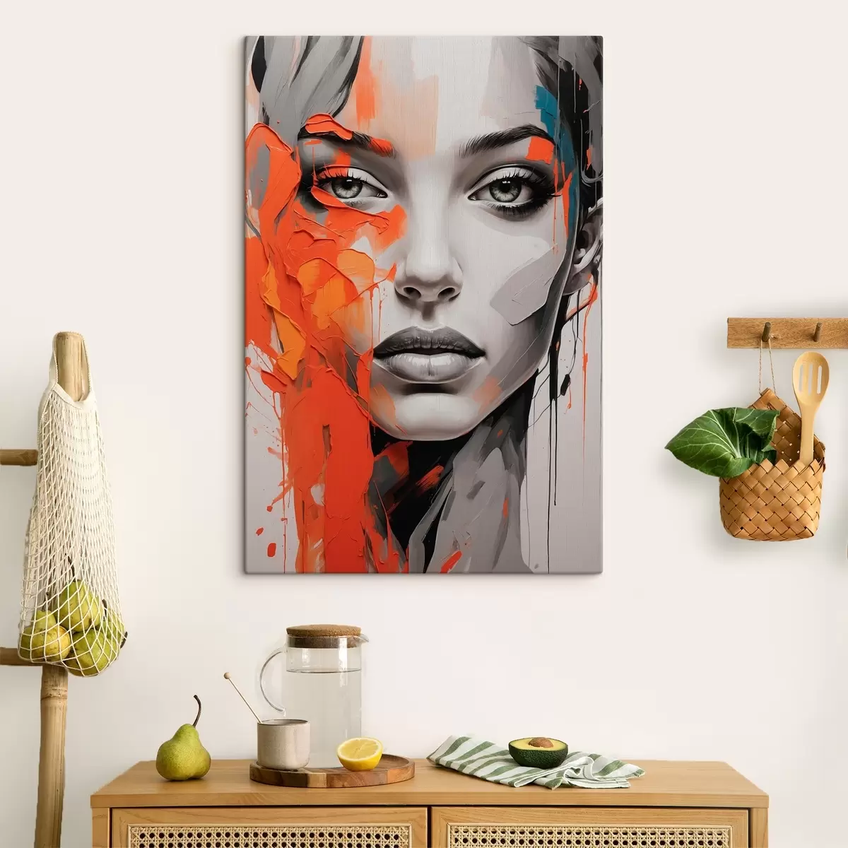 carta da parati Volto di ragazza in stile pittura ad olio nr. s41764