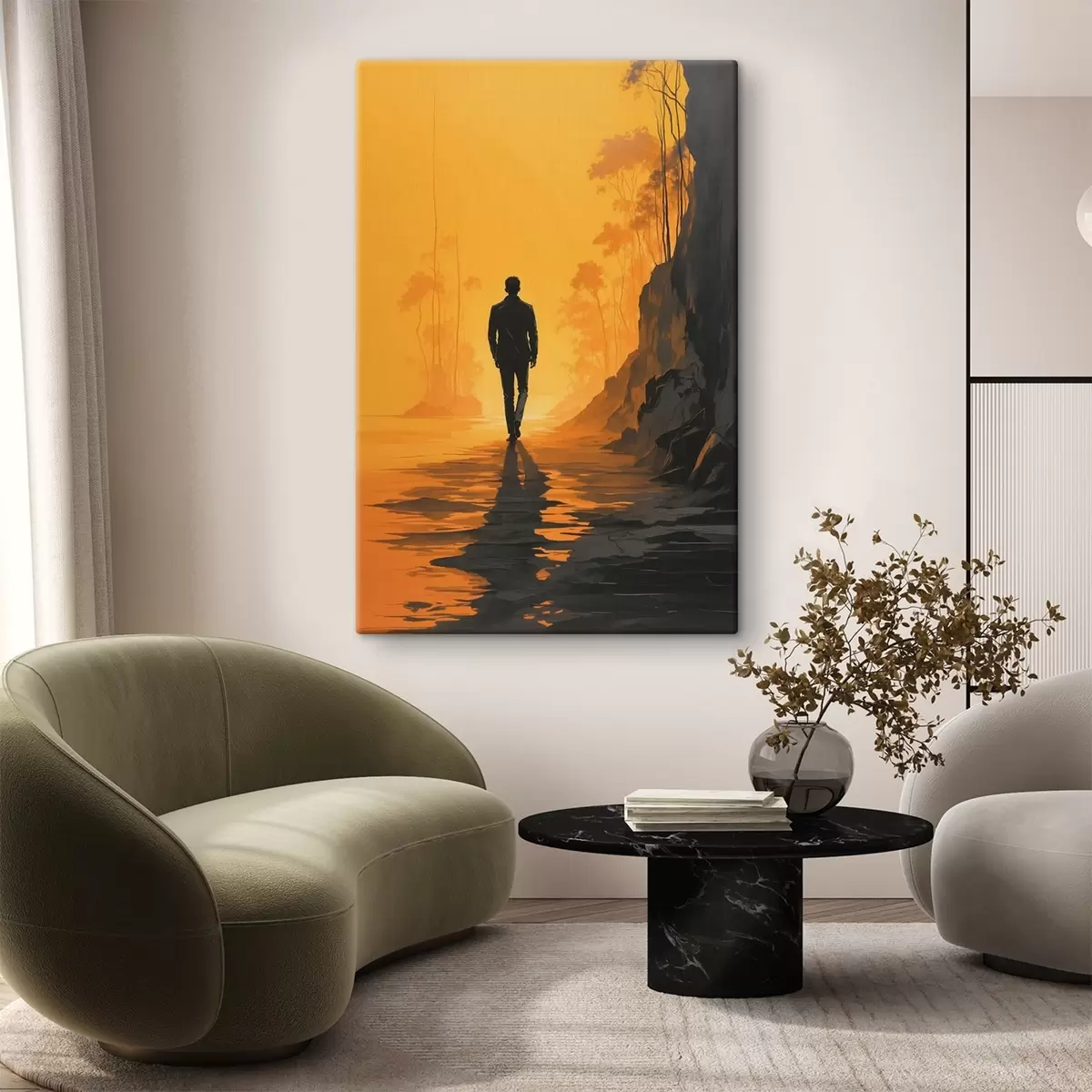 carta da parati Uomo che cammina verso il sole nr. s41767