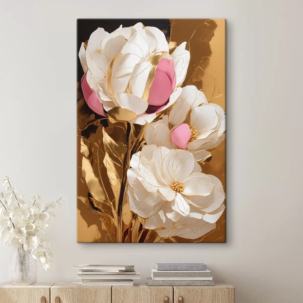 carta da parati Fiori su sfondo giallo nr. s42090