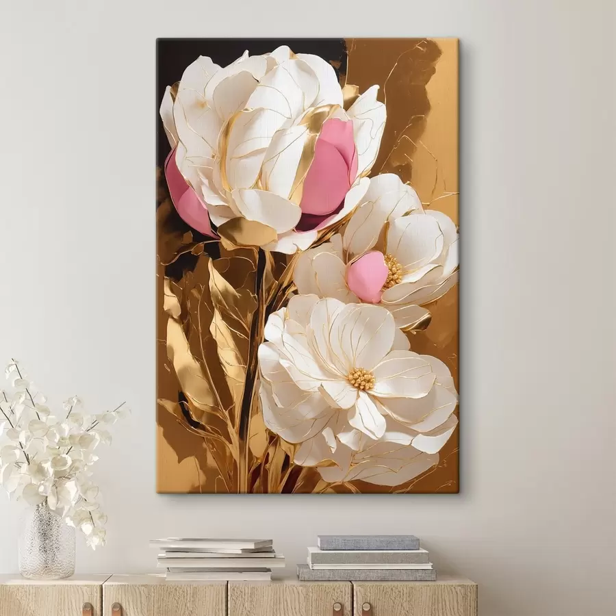 carta da parati Fiori su sfondo giallo nr. s42090