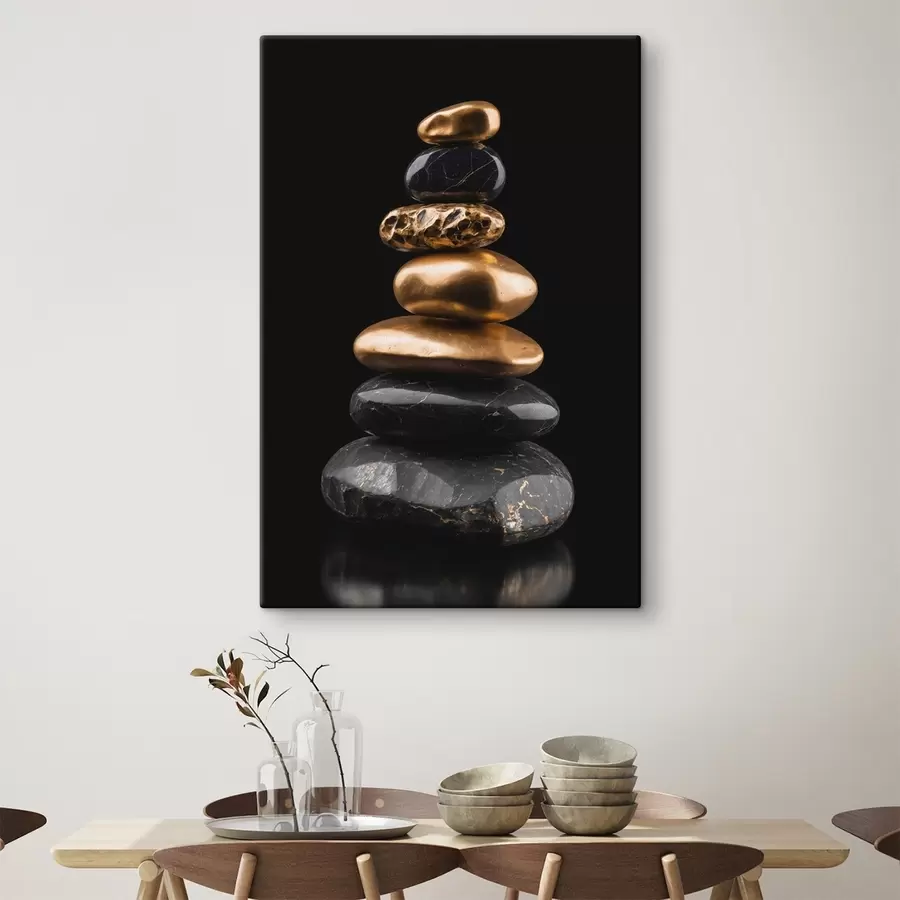 carta da parati Rocce nere e gialle su sfondo scuro nr. s42094