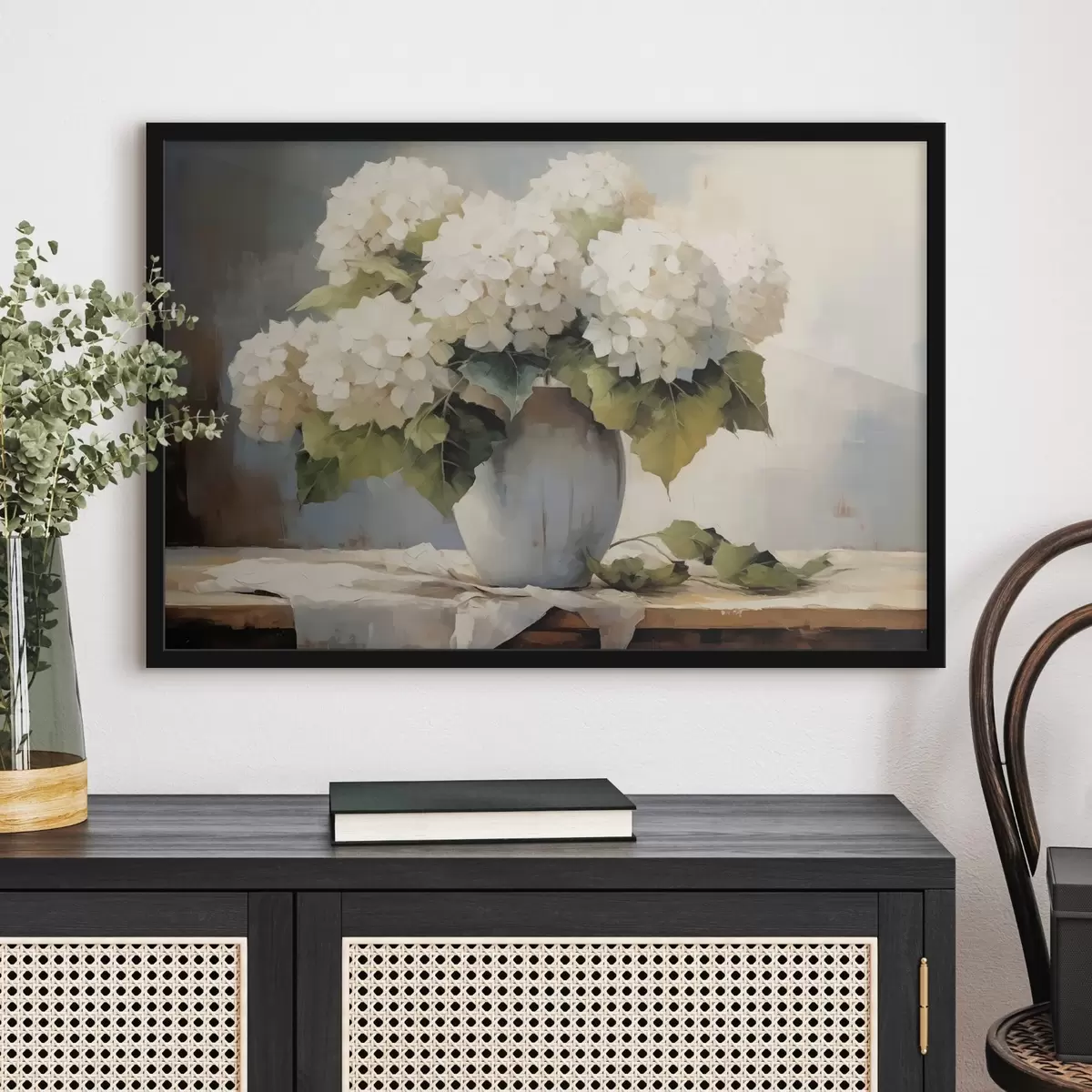 Poster Vaso con fiori sul tavolo f41761