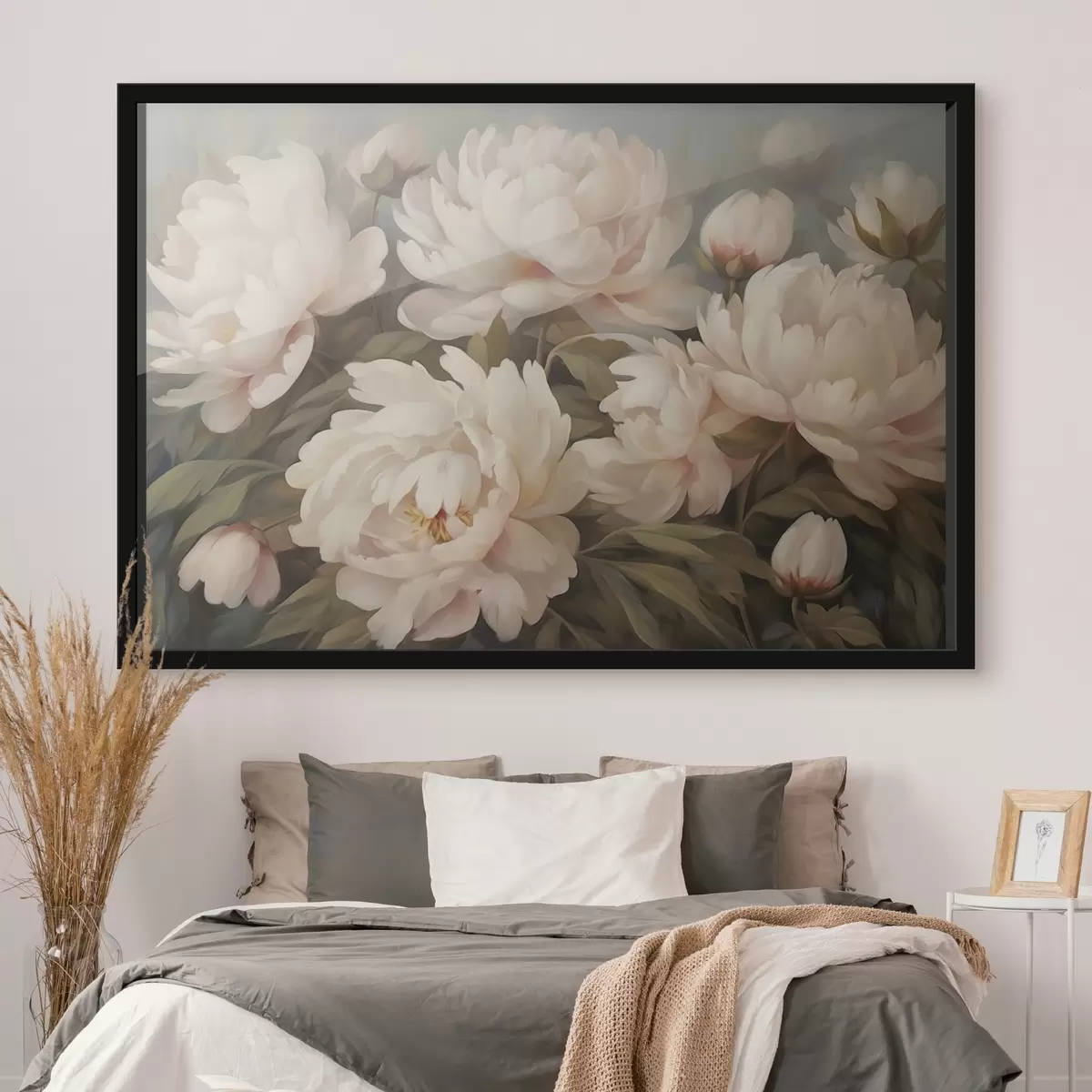 Poster Fiori e foglie su sfondo sfocato f41763