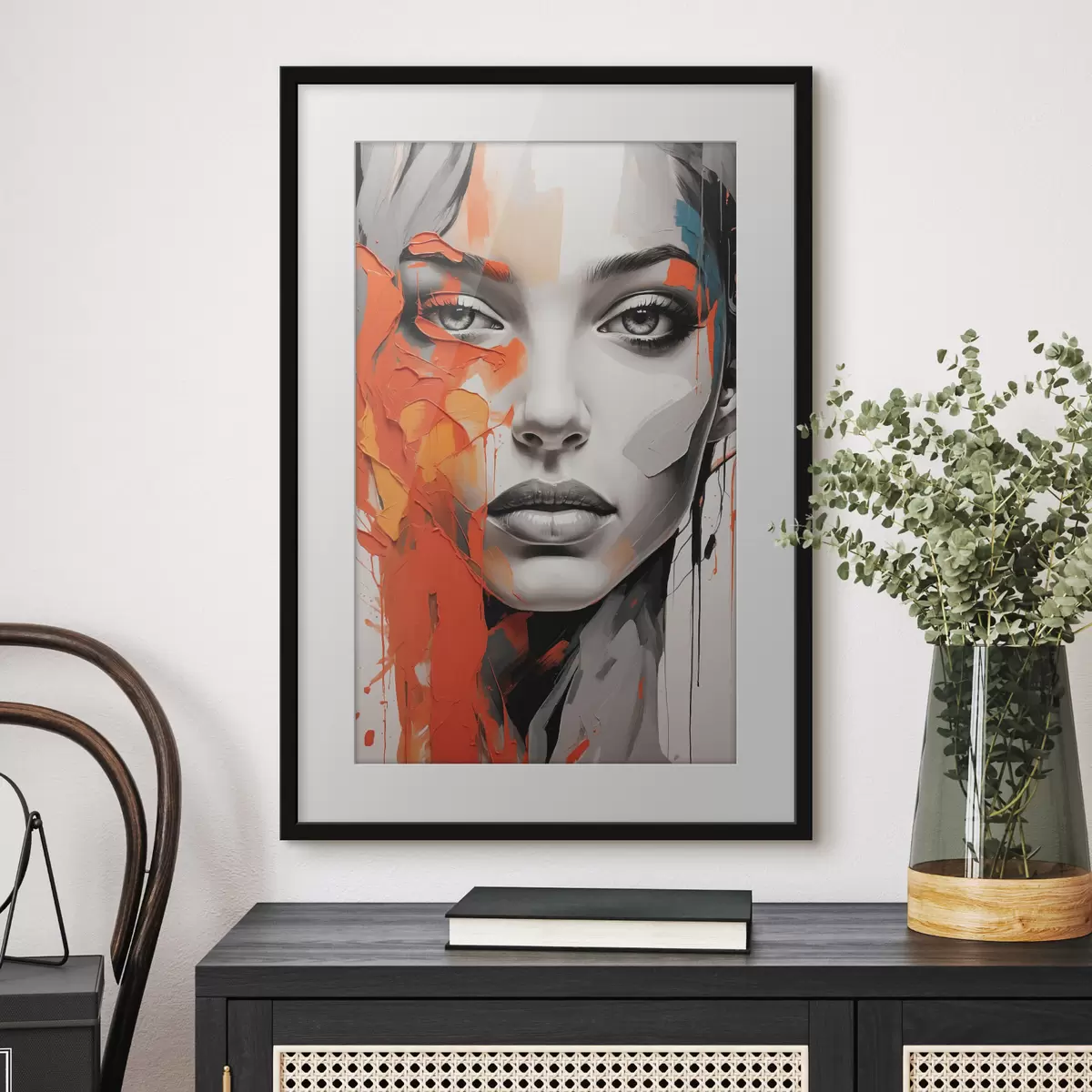 Poster Volto di ragazza in stile pittura ad olio f41764