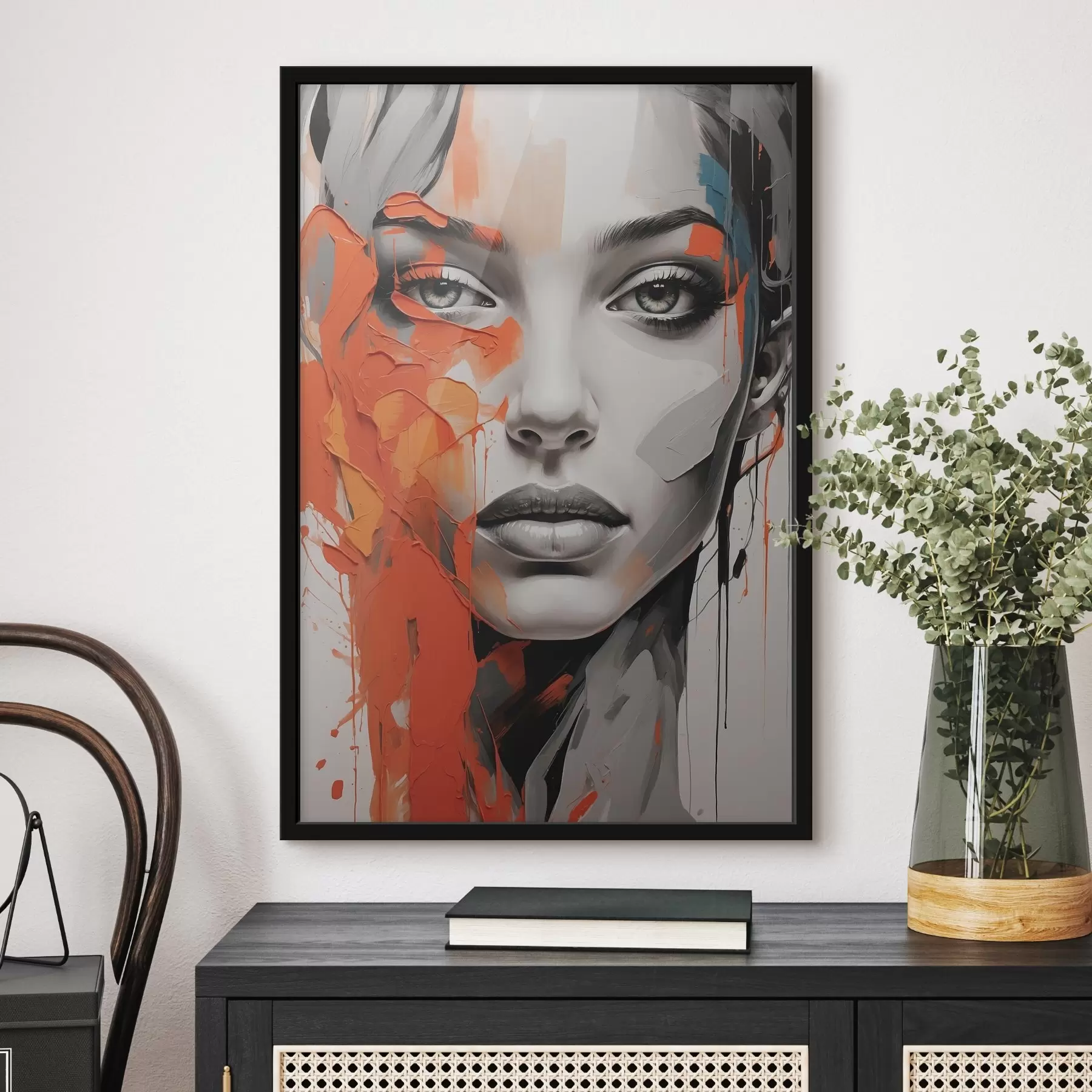 carta da parati Volto di ragazza in stile pittura ad olio nr. f41764