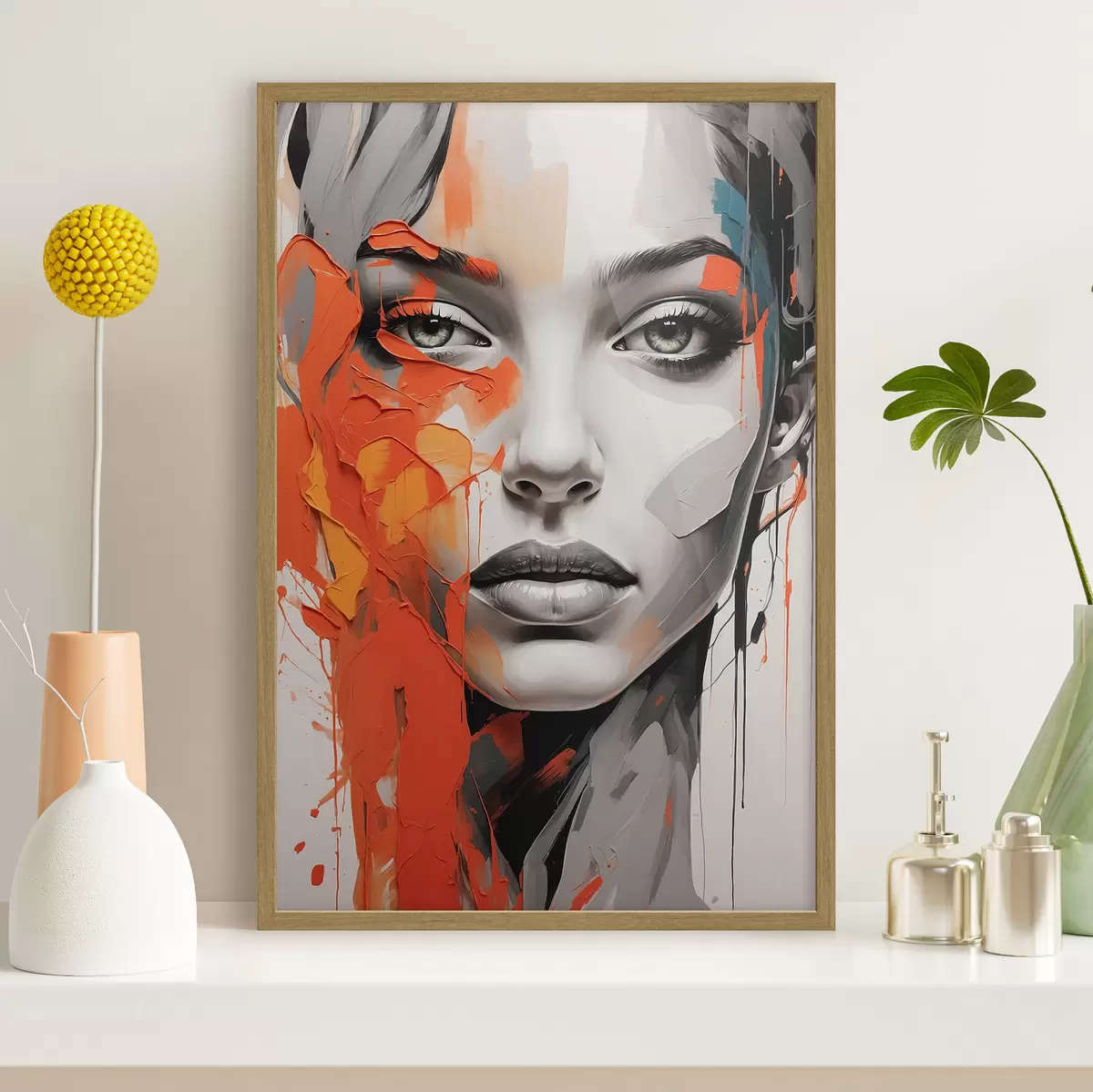 Poster Volto di ragazza in stile pittura ad olio f41764