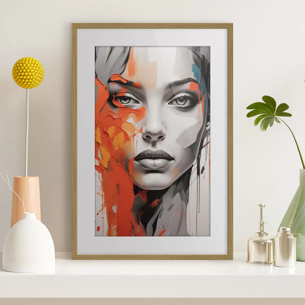 Poster Volto di ragazza in stile pittura ad olio f41764