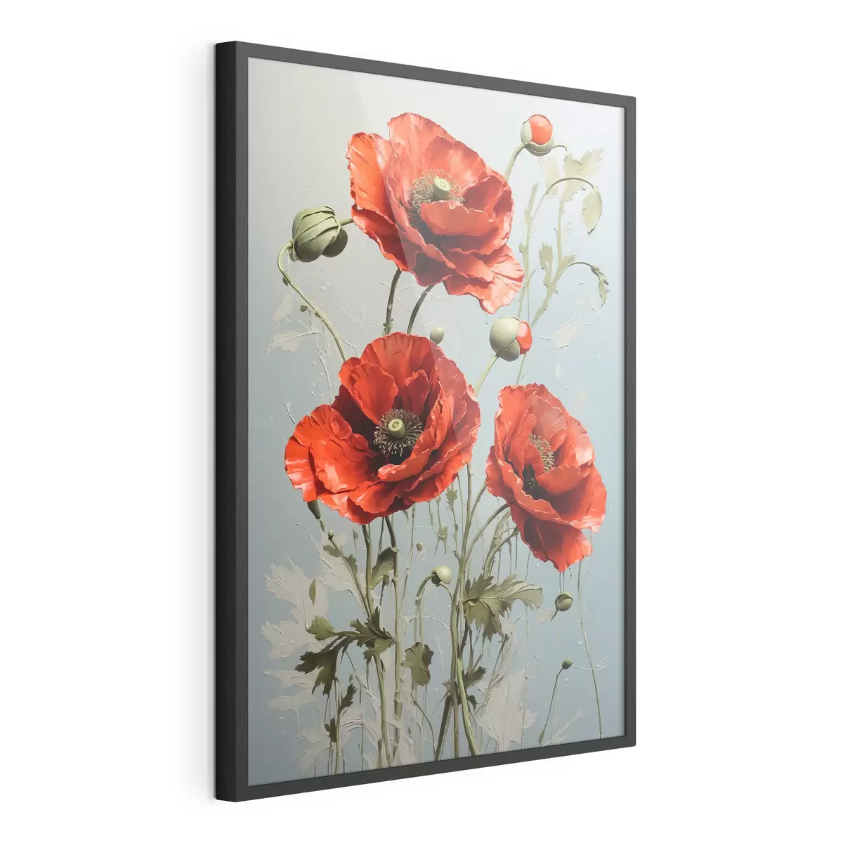Poster Papaveri su sfondo blu f41773