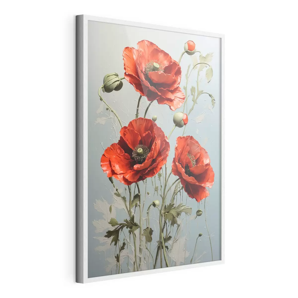 Poster Papaveri su sfondo blu f41773