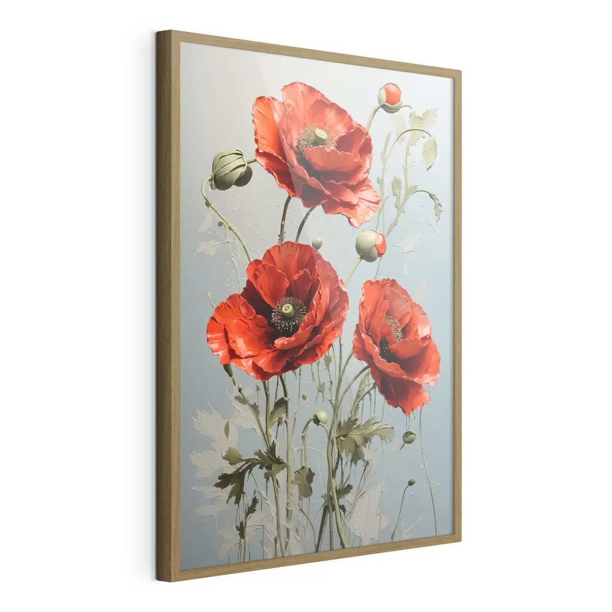 Poster Papaveri su sfondo blu f41773