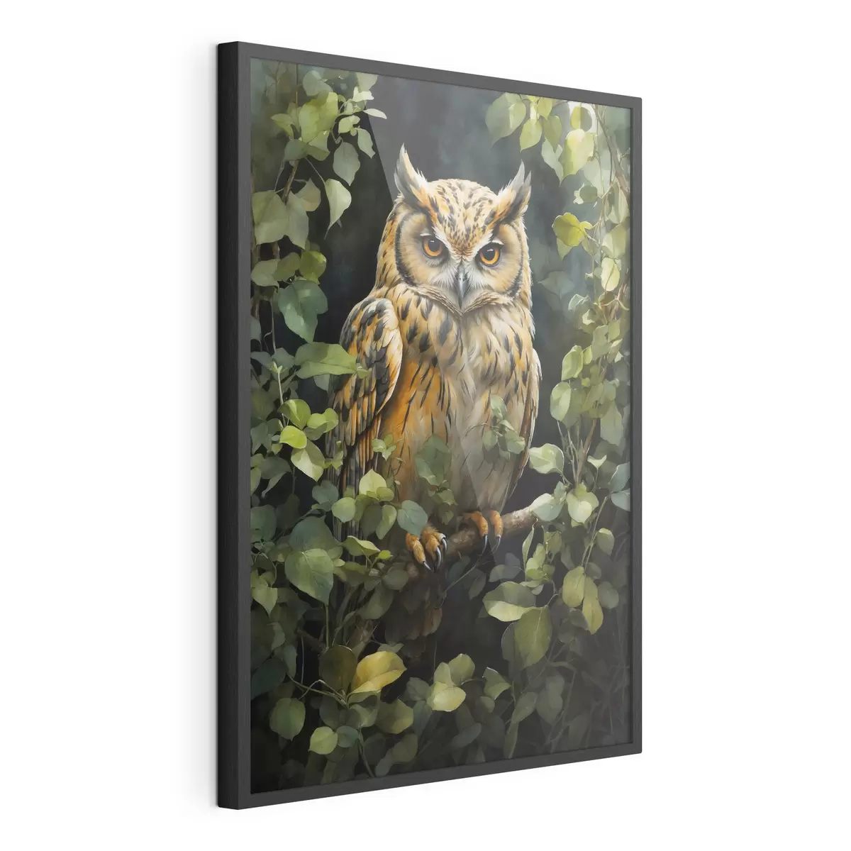 Poster Gufo su un ramo f41776