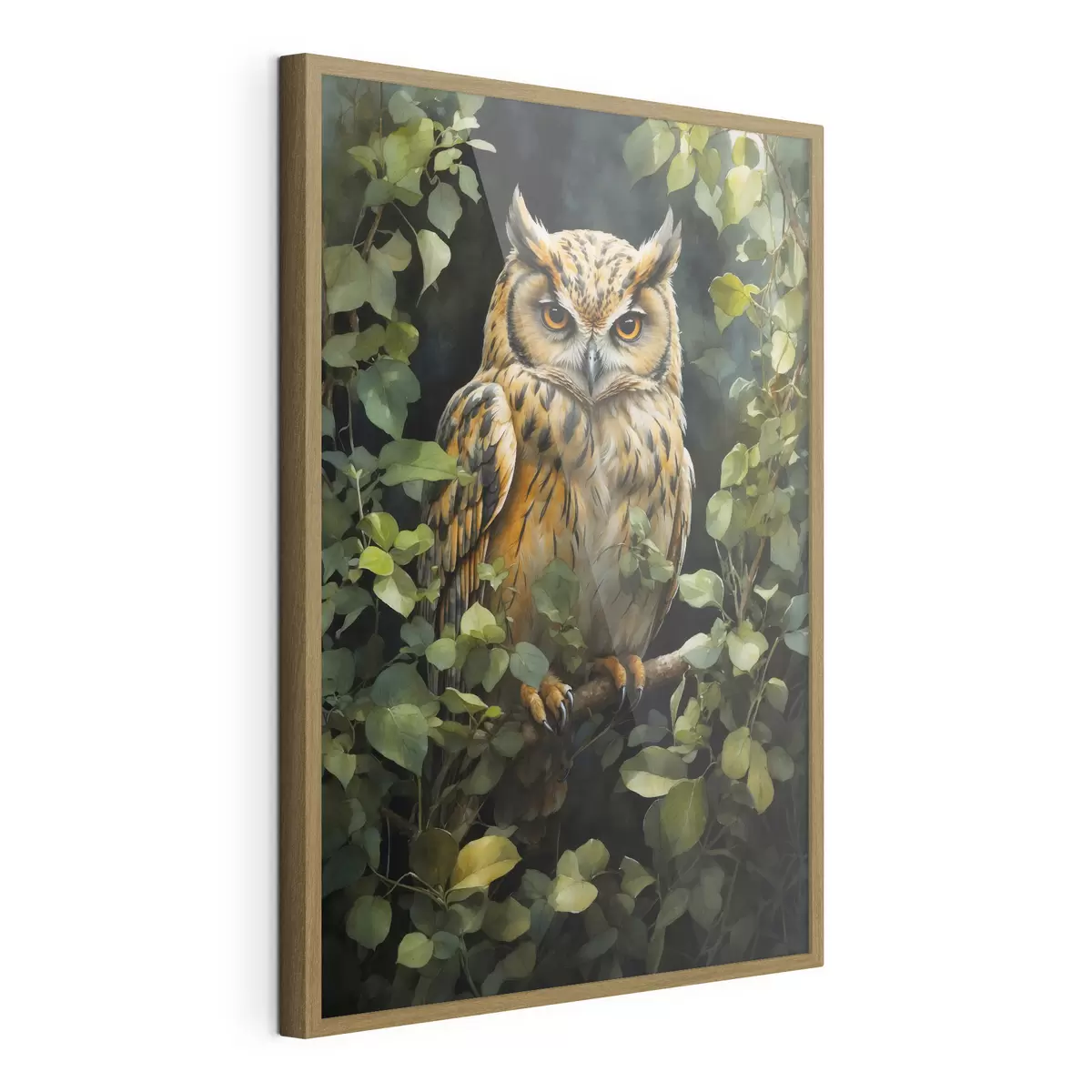 Poster Gufo su un ramo f41776
