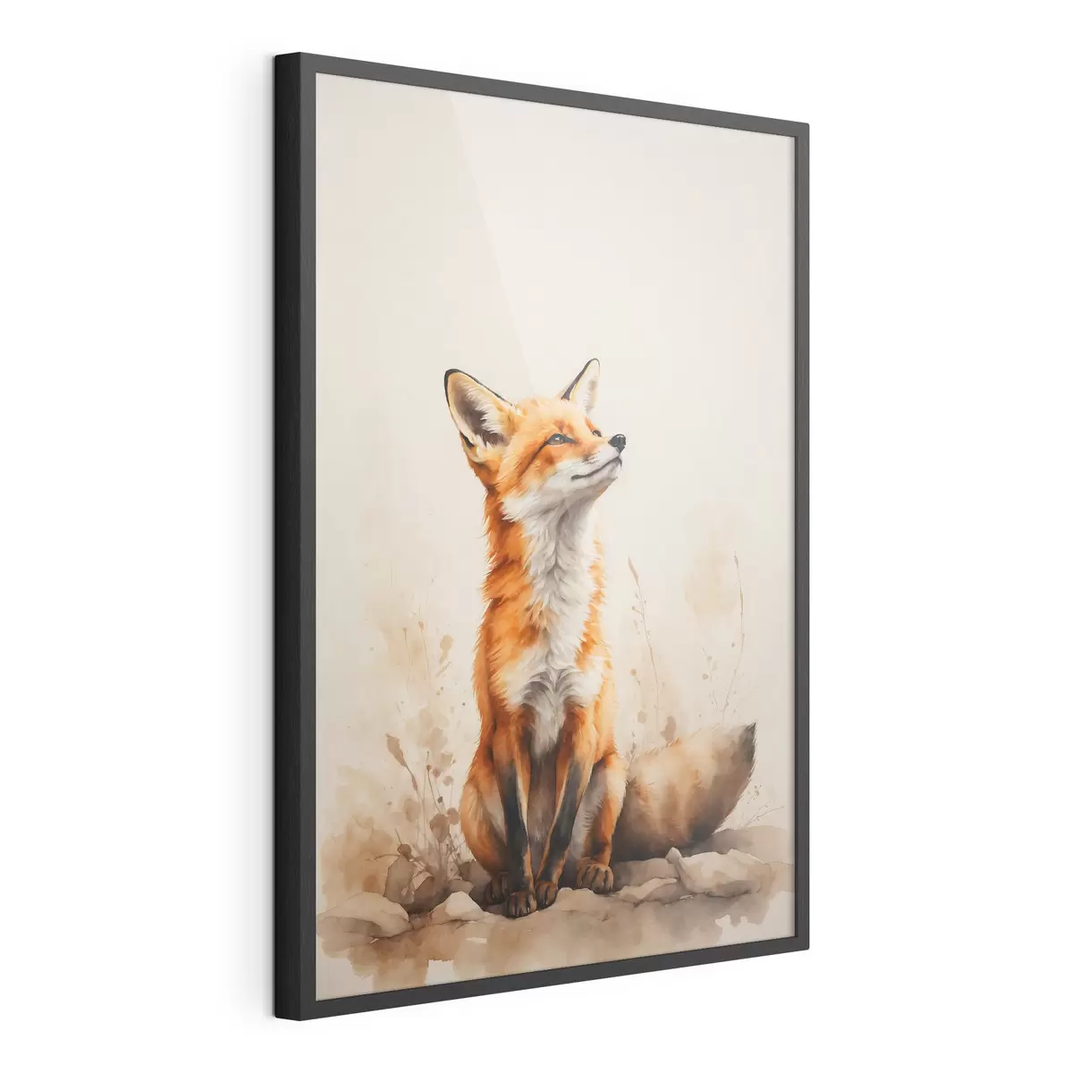 Poster Volpe su sfondo beige f41778
