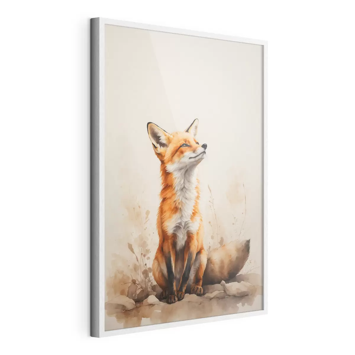 Poster Volpe su sfondo beige f41778