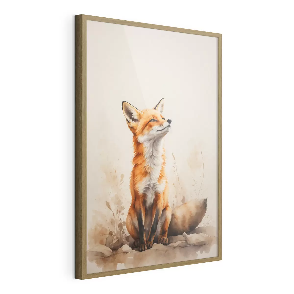 Poster Volpe su sfondo beige f41778
