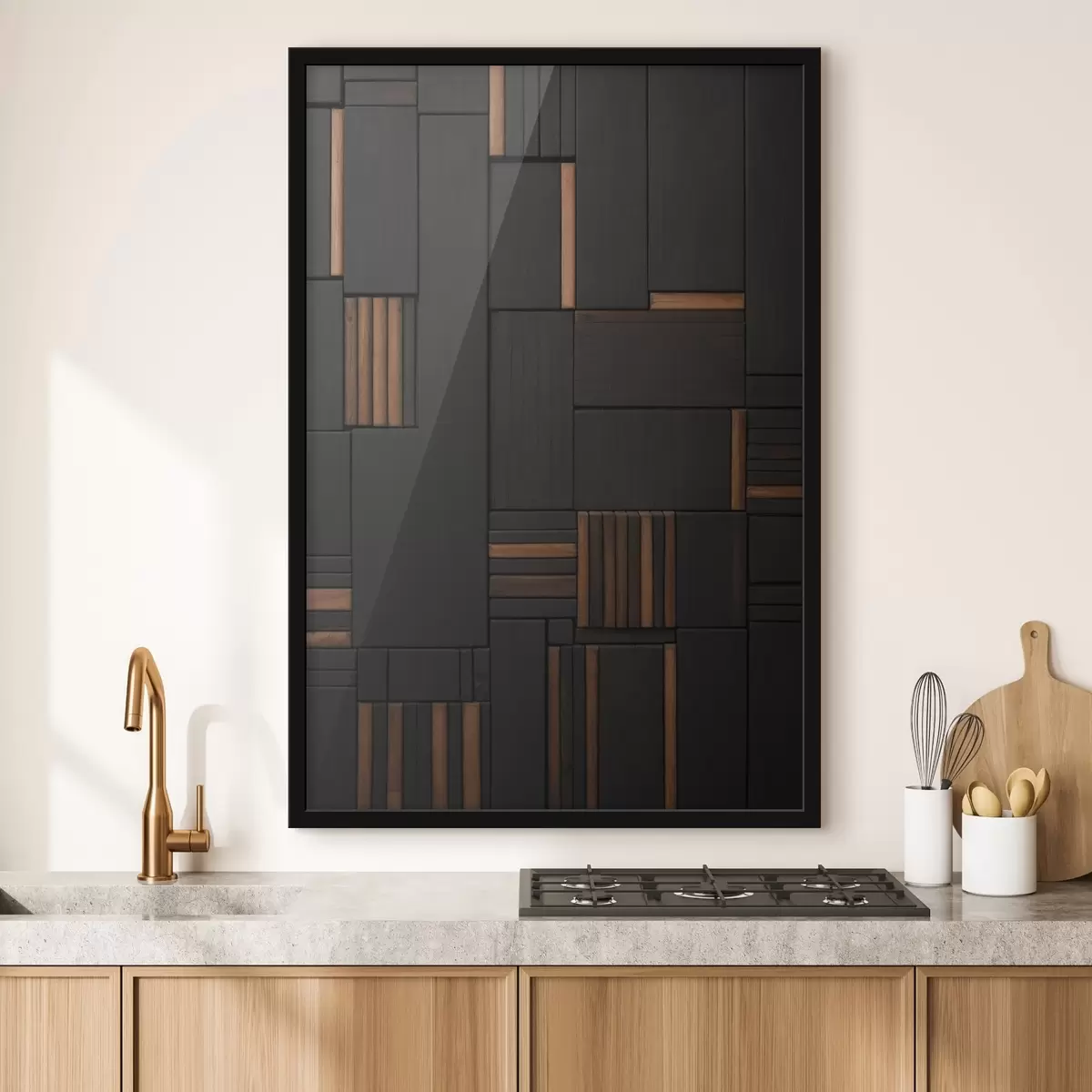 Poster Parete con immagine di piastrelle in legno f41782