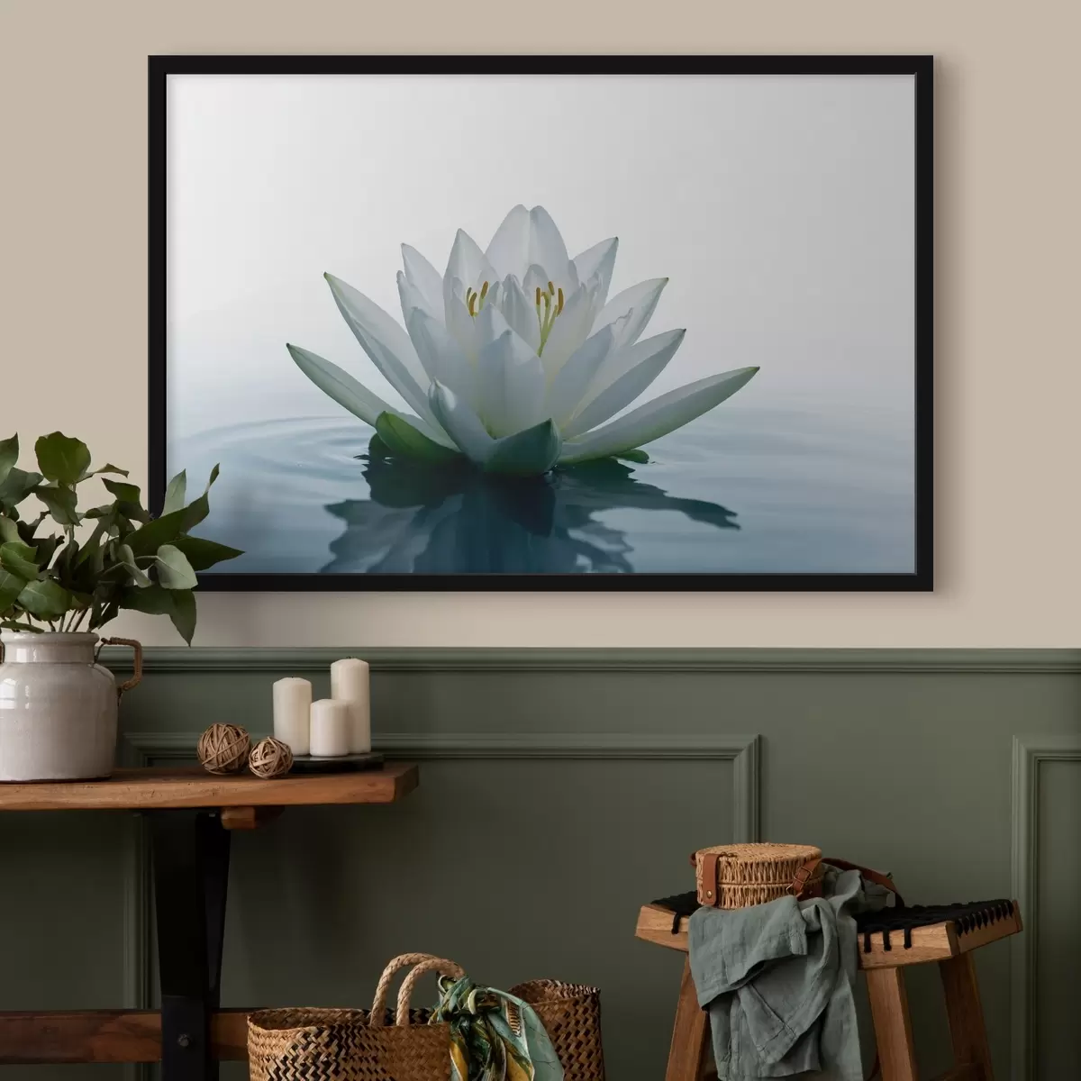 Poster Giglio che galleggia sull'acqua f42098