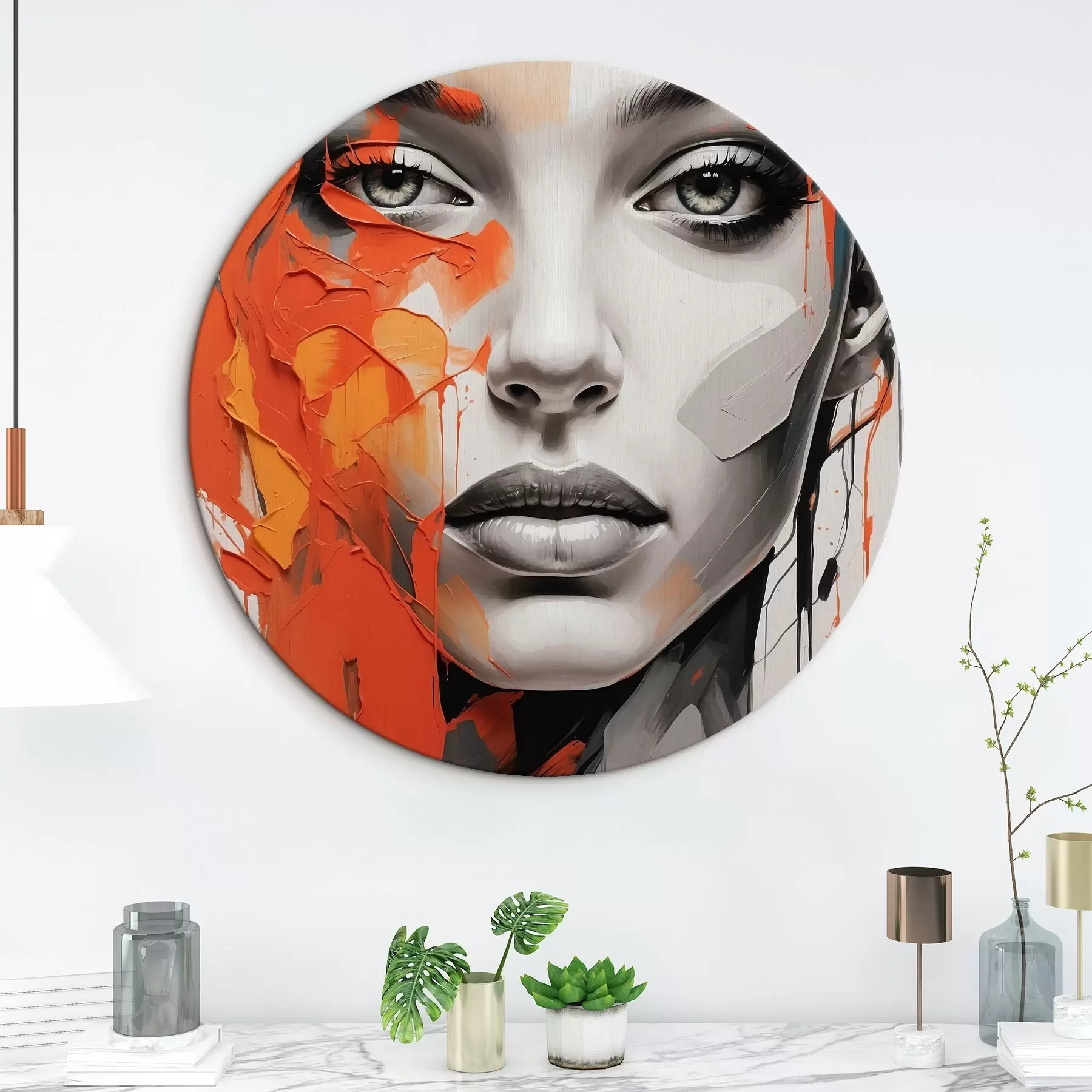 carta da parati Volto di ragazza in stile pittura ad olio nr. r41764