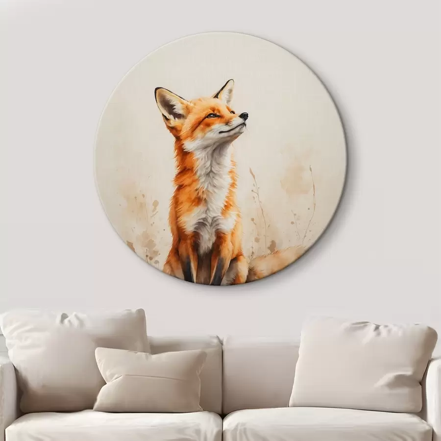 carta da parati Volpe su sfondo beige nr. r41778