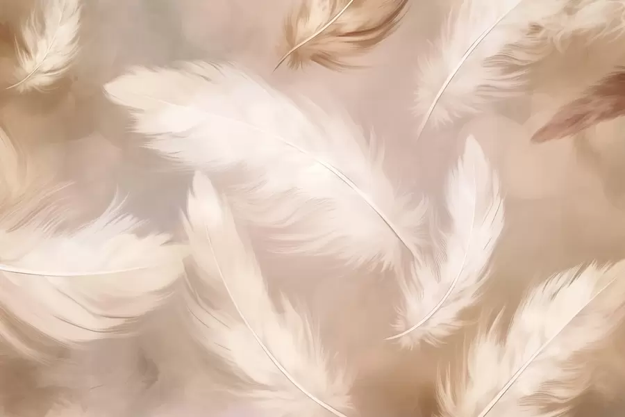 carta da parati Piume grandi in beige nr. w02601v1